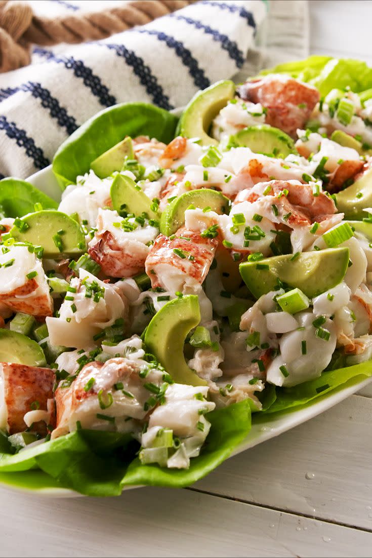 <p>Lobster salad > lobster roll. Sorry not sorry.</p><p>Get the <strong><a href="https://www.delish.com/cooking/recipe-ideas/a27792396/easy-lobster-salad-recipe/" rel="nofollow noopener" target="_blank" data-ylk="slk:Lobster Salad recipe;elm:context_link;itc:0;sec:content-canvas" class="link ">Lobster Salad recipe</a>. </strong> </p>