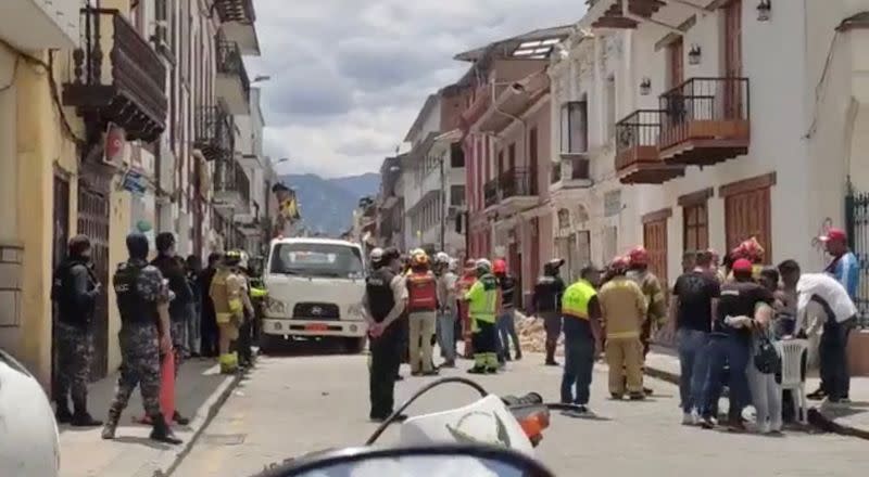 Aftermath of an earthquake in Cuenca