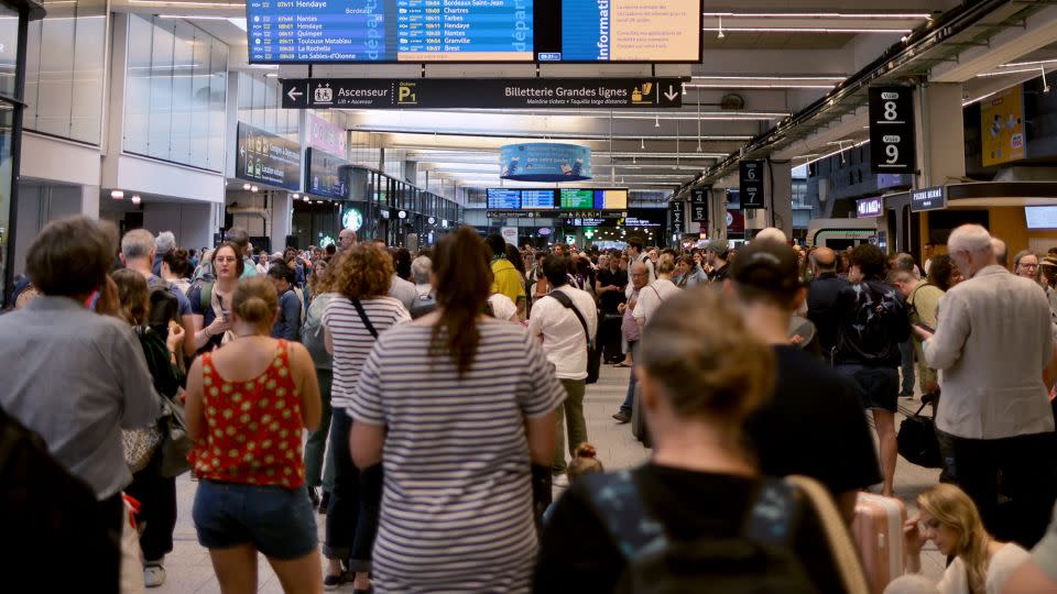 Passengers at the Gare Montparnasse in Paris on Friday. - Thibaud Moritz/AFP/Getty Images