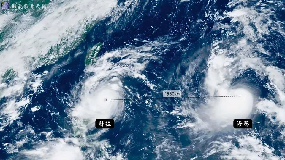 海葵颱風強度持續增強。（圖／翻攝自「觀氣象看天氣」臉書）