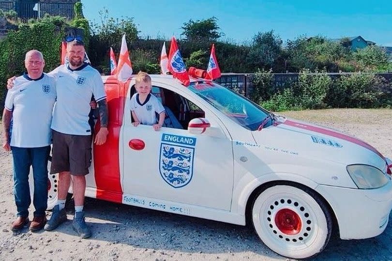 Three generations have banded together to transform a Vauxhall Corsa ahead of the Euro 2024.