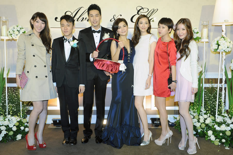 The newly-weds and their showbiz pals