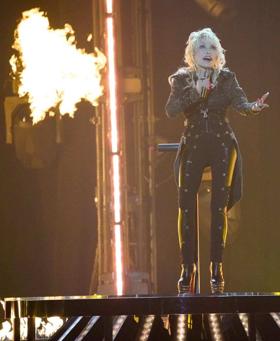 Dolly Parton performs during the 58th ACM Awards show at the Ford Center at The Star in Frisco, Texas, on May 11, 2023.