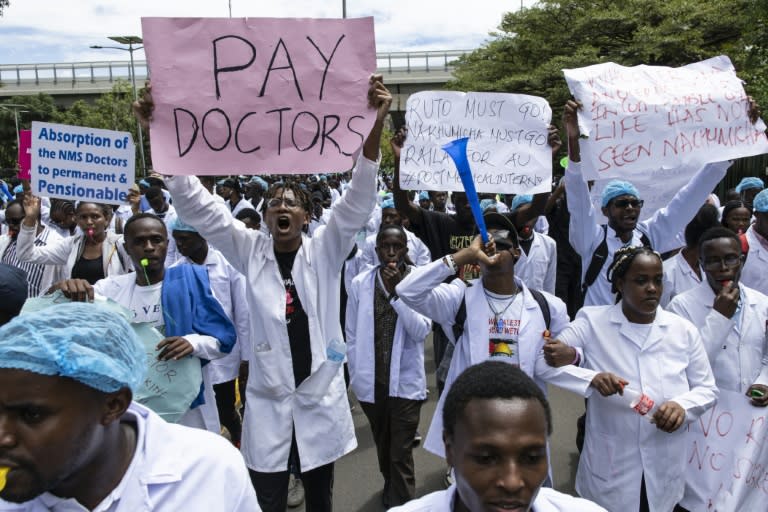 Members of the Kenya Medical Practitioners, Pharmacists and Dentists Union have been on strike since March 13 (SIMON MAINA)