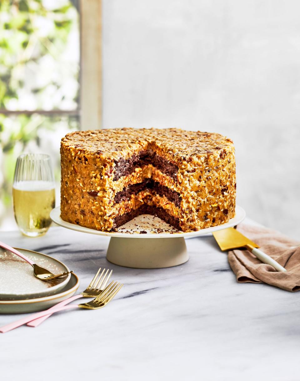 German Chocolate Cake with Coconut-Pecan Frosting