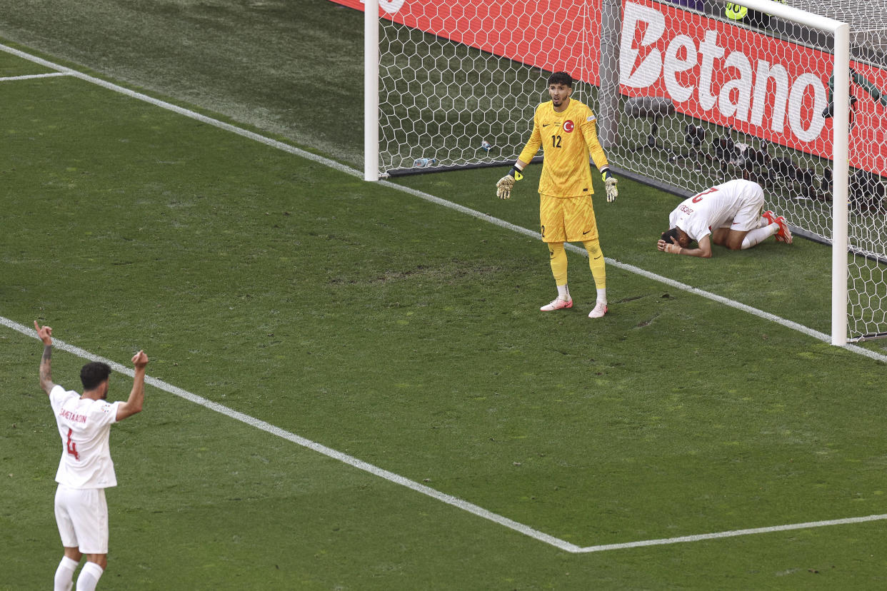 Les Turcs viennent d’inscrire un but contre leur camp, face au Portugal à l’Euro, le 22 juin 2024.