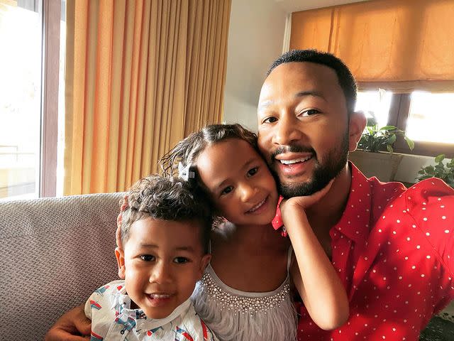 <p>Chrissy Teigen showed some love to her husband, John Legend on Father's Day, captioning a photo of the singer with their children, Miles and Luna, "There are no words. Only tears that I am fresh out of. To our everything, we love you forever."</p>