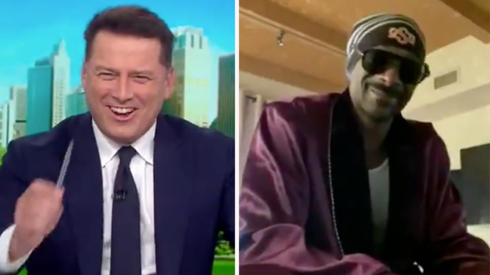 Snoop Dogg joined Karl Stefanovic for a chat on the Today show on Tuesday. Photo: Nine