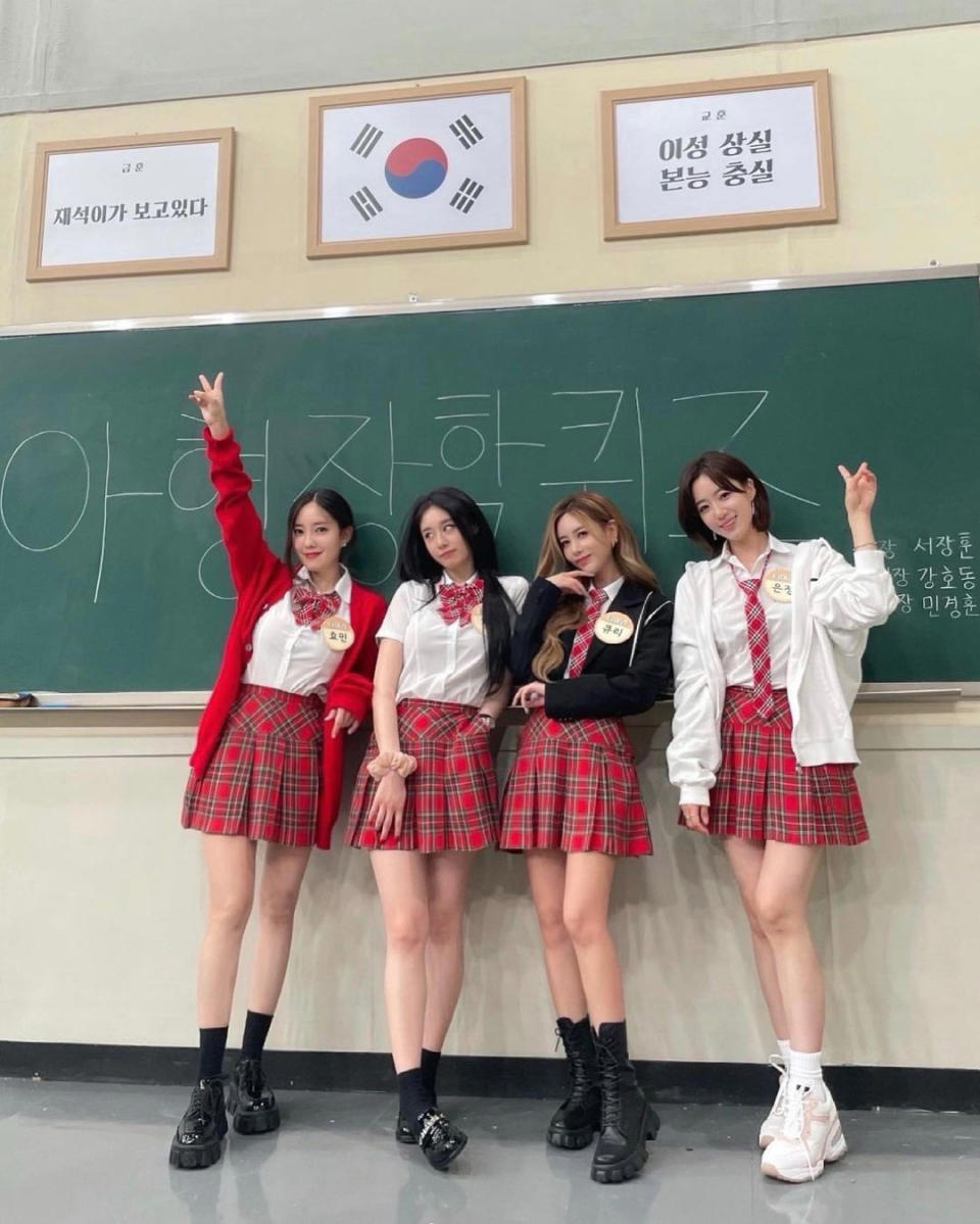 ▲T-ara成員：孝敏 (左起)、芝妍、居麗、��晶 (本圖取自居麗Instagram)。