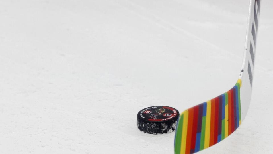 NHL rainbow pride tape
