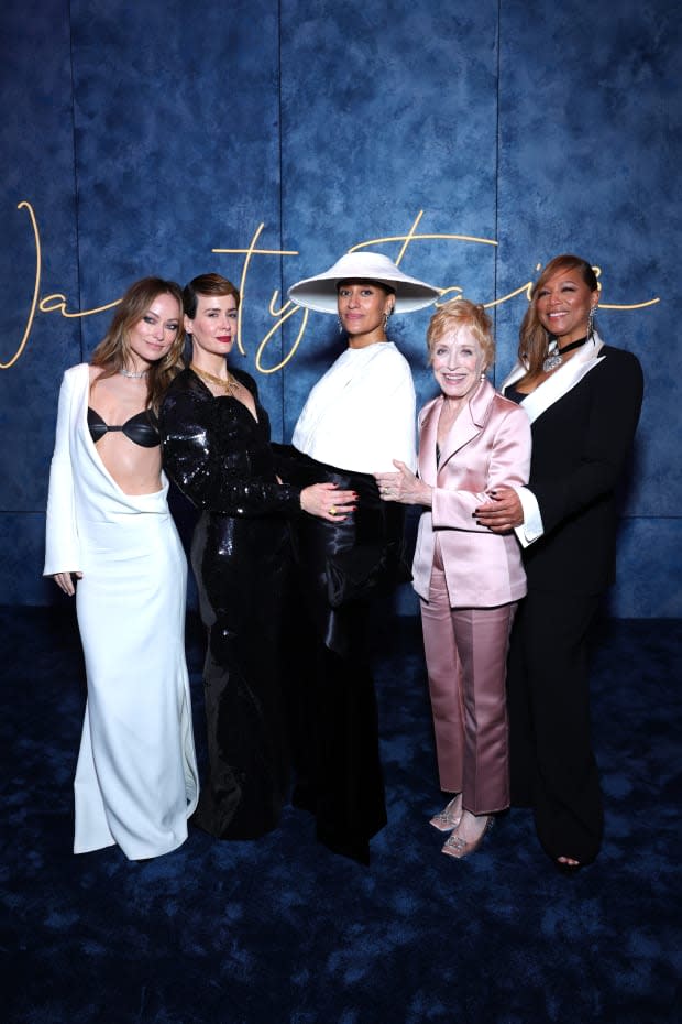 <p>Olivia Wilde, Sarah Paulson, Tracee Ellis Ross, Holland Taylor and Queen Latifah </p><p><a href="https://www.gettyimages.com/detail/1473111694" rel="nofollow noopener" target="_blank" data-ylk="slk:Stefanie Keenan/VF23/Getty Images;elm:context_link;itc:0;sec:content-canvas" class="link ">Stefanie Keenan/VF23/Getty Images</a></p>