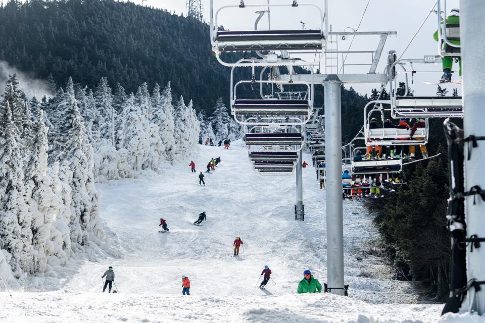 Skiers and riders hit the slope at Killington Resort for 2019 opening day.