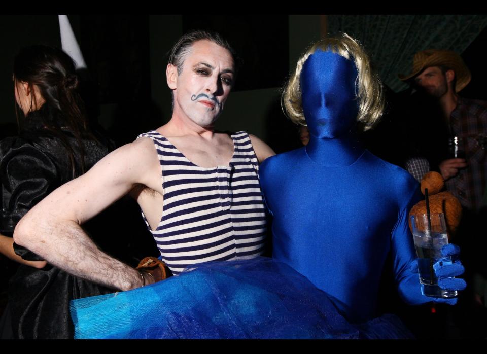 Actor Alan Cumming (L) and guests attend Alan Cumming's Halloween party at the Soho Grand Hotel on October 29, 2011 in New York City. (Photo by Neilson Barnard/Getty Images)