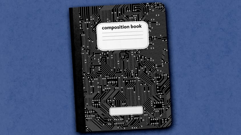 A composition book.