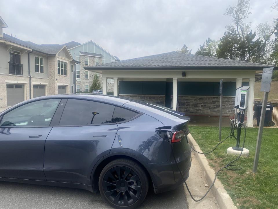 If you’re ever in Richmond, Virginia, in need of a charge, there’s a station at this condominium complex just outside of town. | Lee Benson, Deseret News