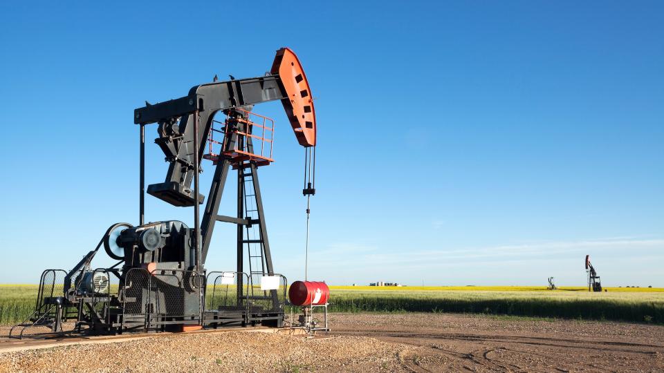 Just out side of Weyburn, Saskatchewan, Oil pumps working away, Image taken from a tripod.