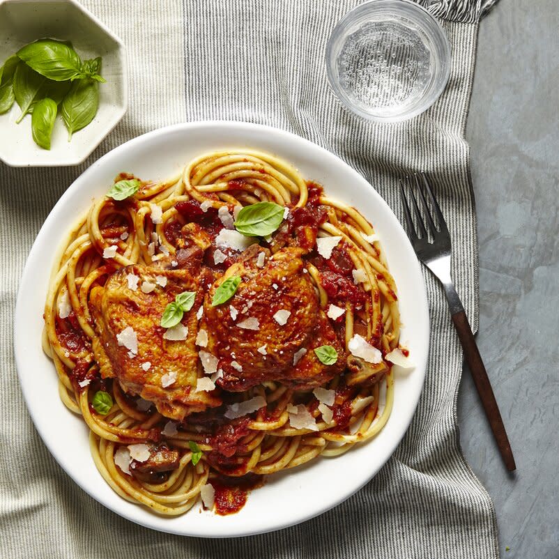 Pressure Cooker Chicken Spaghetti