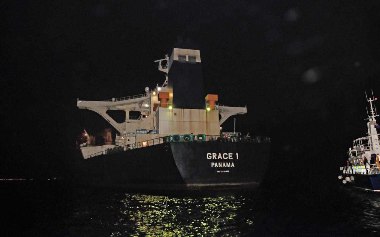 Royal Marines helped customs agents near Gibraltar impound an Iranian ship, Grace 1, believed to be carrying oil to Syria in violation of EU sanctions - AFP