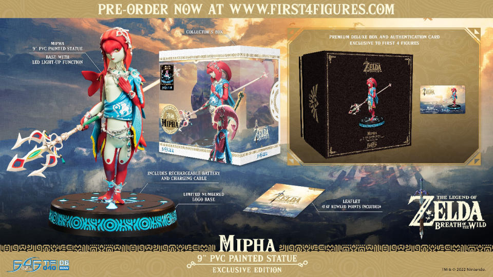 Esta es la figura de Mipha y todo lo que incluye