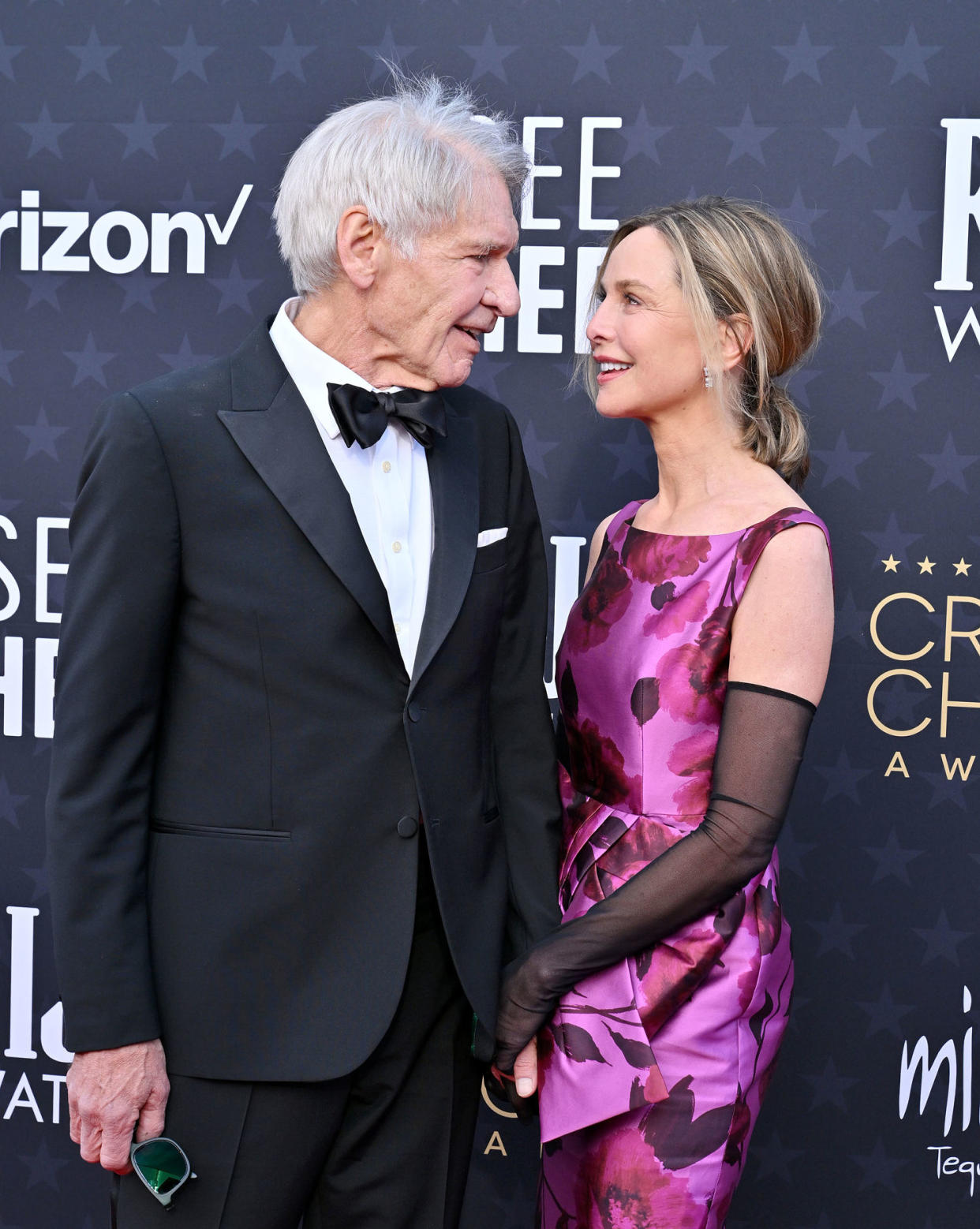 Harrison Ford and Calista Flockhart attend the 29th Annual Critics Choice Awards at Barker Hangar on Jan. 14, 2024, in Santa Monica, California. (Axelle / Bauer-Griffin / FilmMagic)