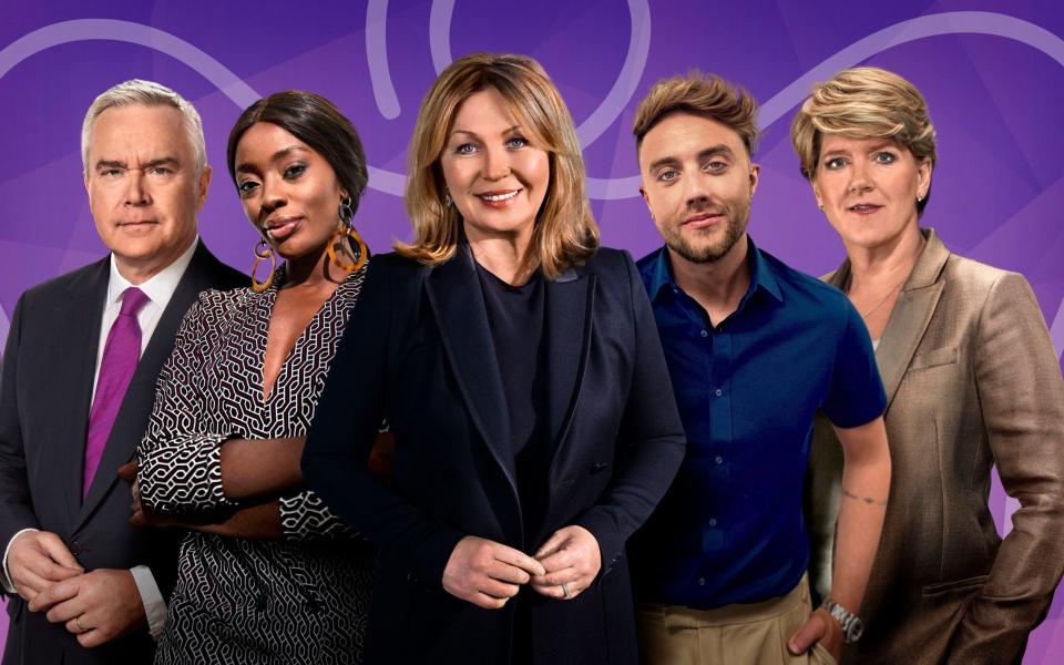 BBC Platinum Jubilee presenters Huw Edwards, AJ Odudu, Kirsty Young, Roman Kemp and Clare Balding - BBC