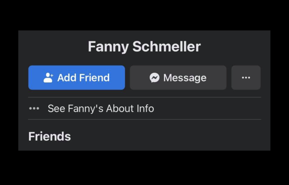 Text of a woman's name reads Fanny schmeller