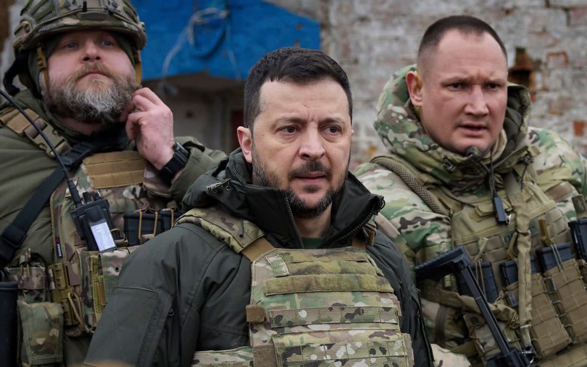 Ukraine’s president Volodymyr Zelensky on the front line