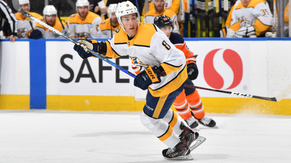 Nashville Predators forward Kyle Turris will try to forget Saturday's game against the Edmonton Oilers as quickly as possible after scoring an own goal. (Andy Devlin/NHLI via Getty Images)