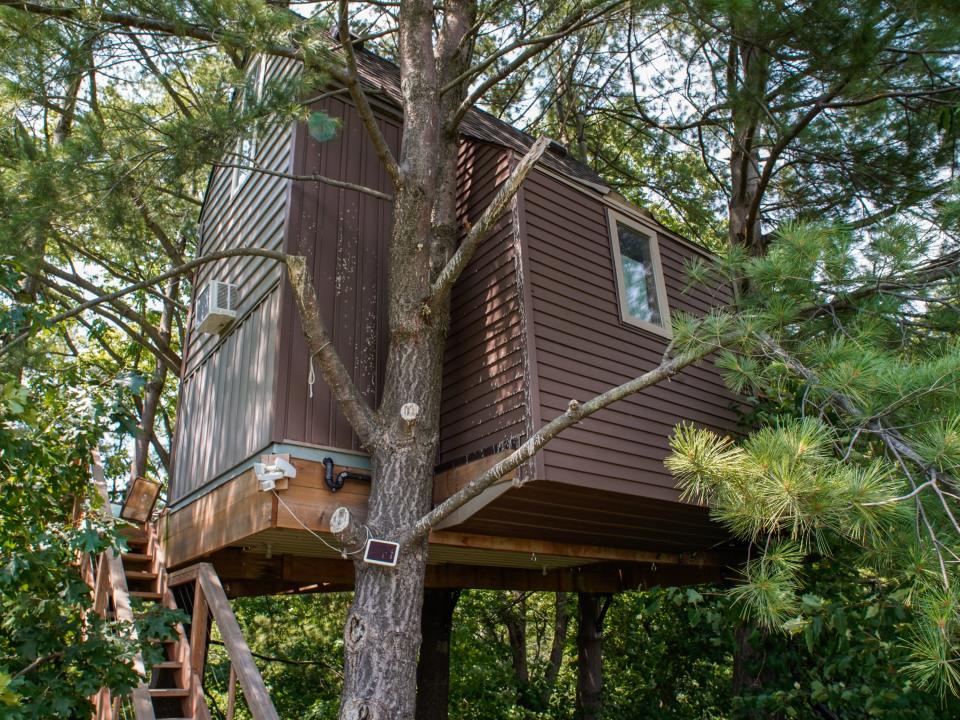 The outside of the treehouse