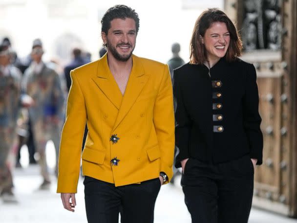 Kit Harington and Rose Leslie Wore Coordinating Couple's Suits for a Rare  Outing at Paris Fashion Week