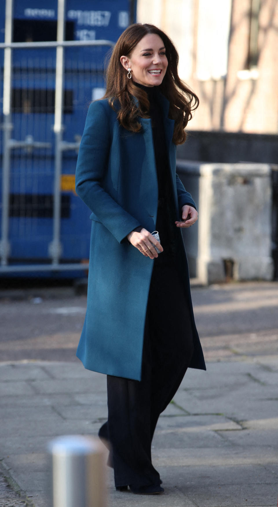 Kate Middleton porte des boucles d'oreilles Accessorize, à son arrivée au Foundling Museum, le 19 janvier