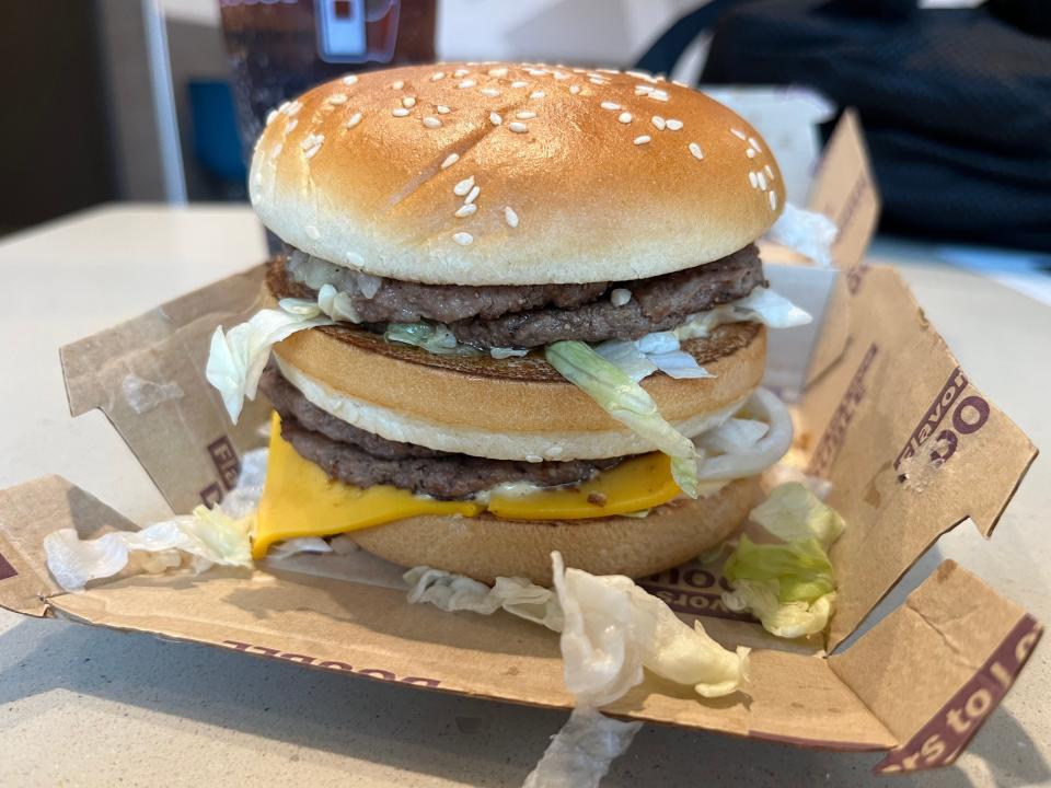 The McDonald's Double Big Mac, just before The Arizona Republic's Bill Goodykoontz ate it.