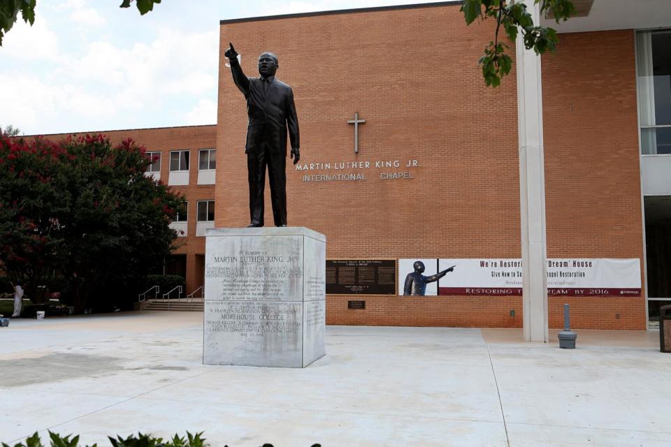 PHOTO: A statue of Dr. Martin Luther King, Jr. stands outside the Martin Luther King, Jr. International Chapel at Morehouse College in Atlanta, GA,July 18, 2015. (Raymond Boyd/Getty Images)