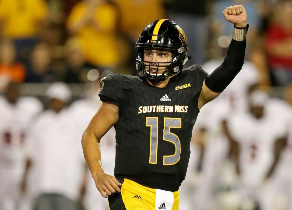 Former Southern Miss and Mississippi State quarterback Jack Abraham committed to Missouri as a walk-on Monday. [Chuck Cook/USA TODAY Sports]