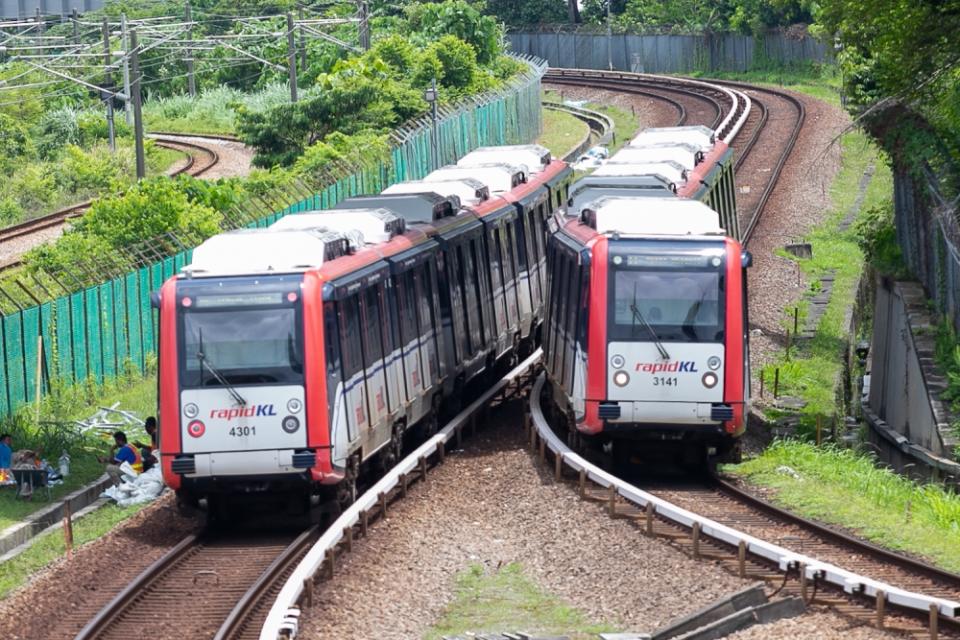 Yesterday, Bernama reported delays in the services of the Ampang LRT line, due to structural damage to the flyover in Bandaraya LRT station area which was reportedly believed to be caused by nearby construction works. — Picture by Devan Manuel
