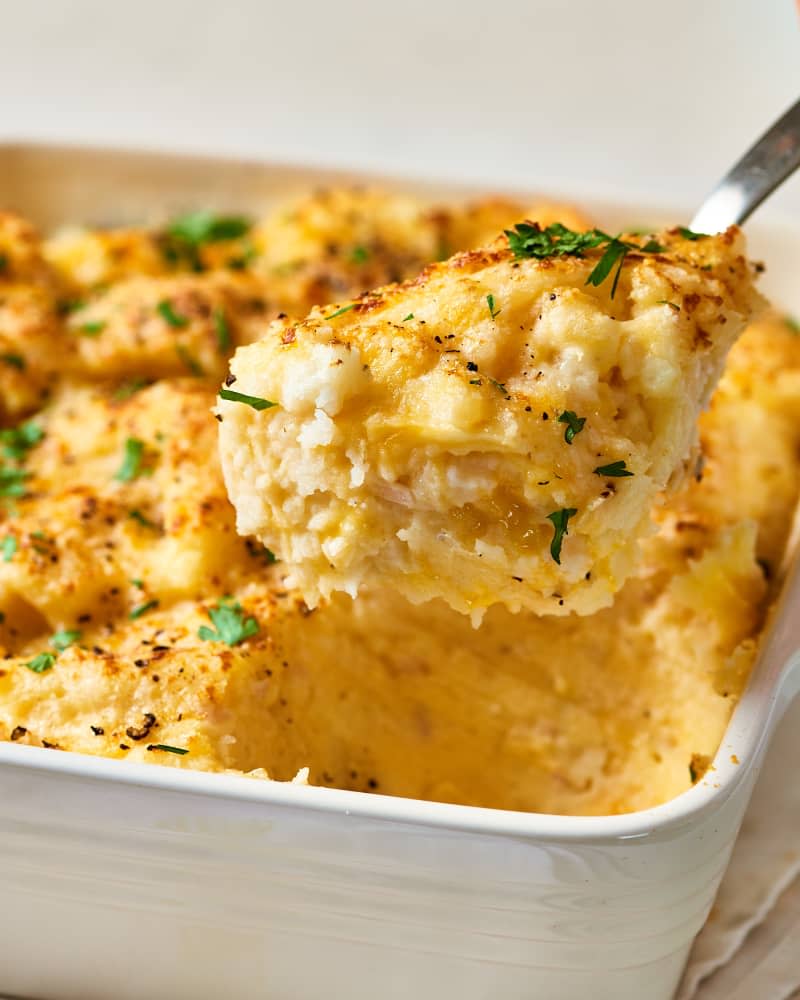 <span><a href="https://www.thekitchn.com/recipe-mashed-potato-casserole-recipes-from-the-kitchn-211202" rel="nofollow noopener" target="_blank" data-ylk="slk:Smashed Potato Casserole;elm:context_link;itc:0;sec:content-canvas" class="link ">Smashed Potato Casserole</a> Credit: <a href="https://www.apartmenttherapy.com/authors/joe" rel="nofollow noopener" target="_blank" data-ylk="slk:Joe Lingeman;elm:context_link;itc:0;sec:content-canvas" class="link ">Joe Lingeman</a></span> <span class="copyright">Credit: <a href="https://www.apartmenttherapy.com/authors/joe" rel="nofollow noopener" target="_blank" data-ylk="slk:Joe Lingeman;elm:context_link;itc:0;sec:content-canvas" class="link ">Joe Lingeman</a></span>