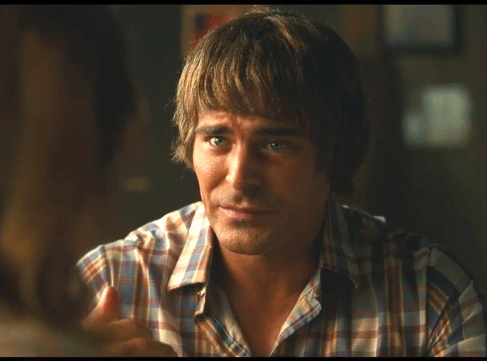 Closeup of Zac Efron in "The Iron Claw"