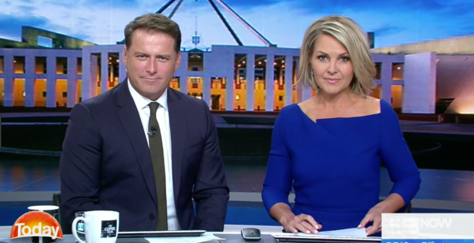 Karl Stefanovic, seen here with Today co-host Georgie Gardner, is said to be “devastated” by the fact he hasn’t been nominated for a Logie in 2018. Source: Nine