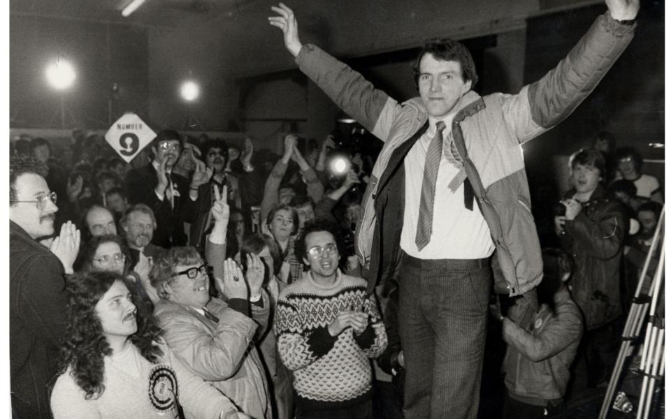 Simon Hughes celebrating his victory in the Bermondsey by-election - Shutterstock