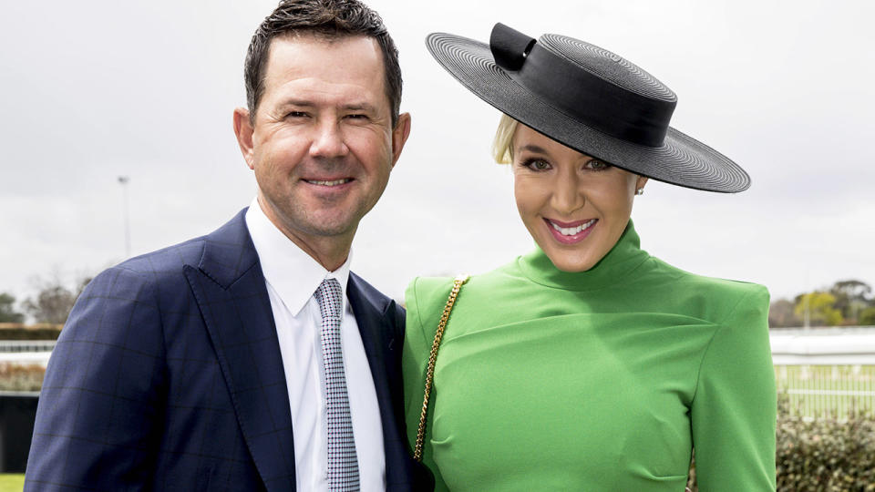 Ricky and Rhianna Ponting, pictured here at Caulfield Racecourse.