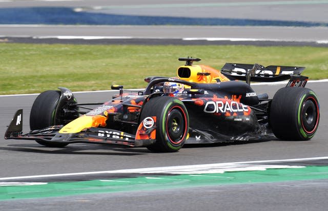 Max Verstappen in action at Silverstone 