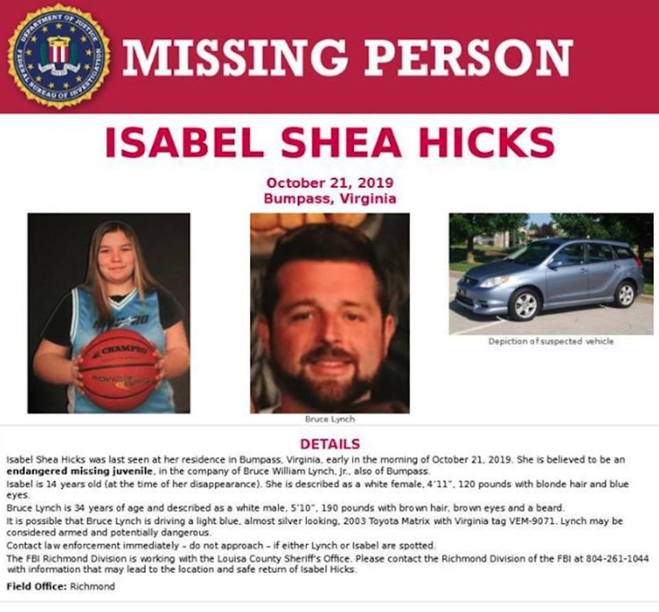 isabel hicks missing poster