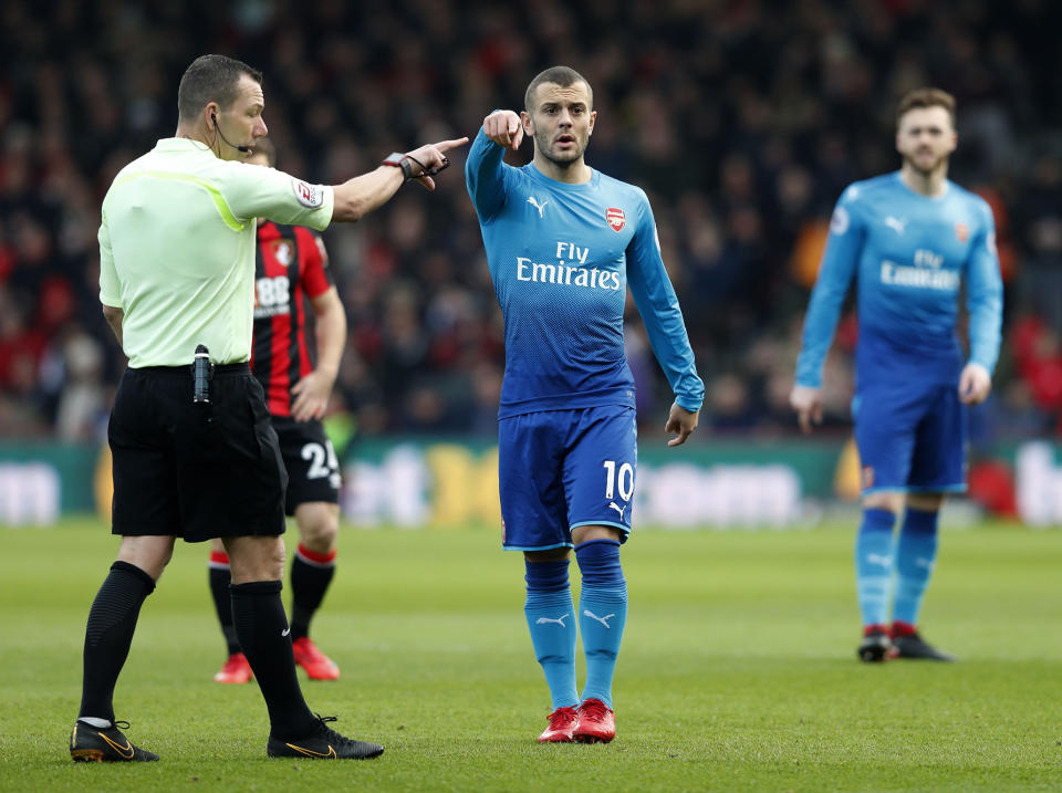 Jack Wilshere returns to the Vitality Stadium: Getty