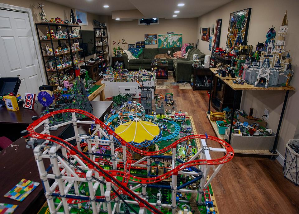 The Puleo family is passionate about Legos, as indicated in this photo of their basement, Oct. 3, 2022.