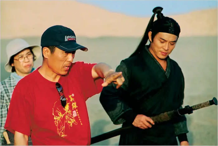 Zhang on the set of 'Hero'