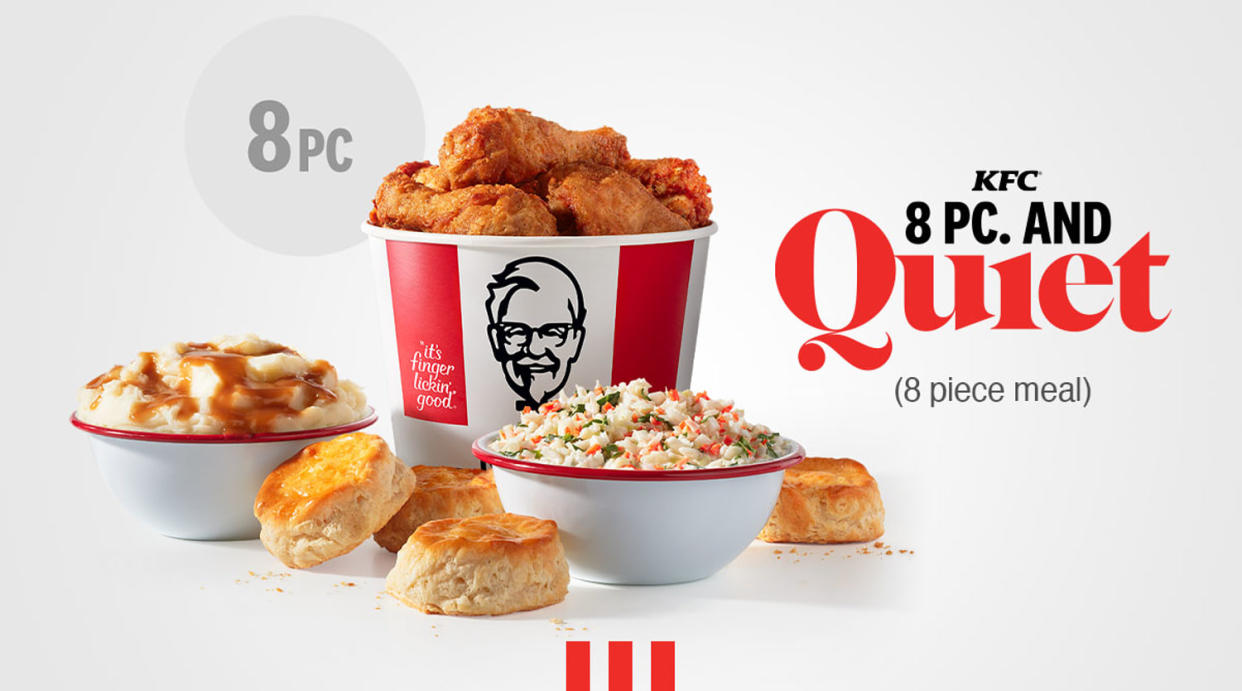 KFC's Eight Piece and Quiet meal. (KFC)