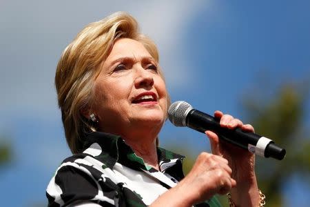 Democratic presidential nominee Hillary Clinton speaks at Fort Hayes Metropolitan Education Center in Columbus, Ohio, U.S., July 31, 2016. REUTERS/Aaron P. Bernstein