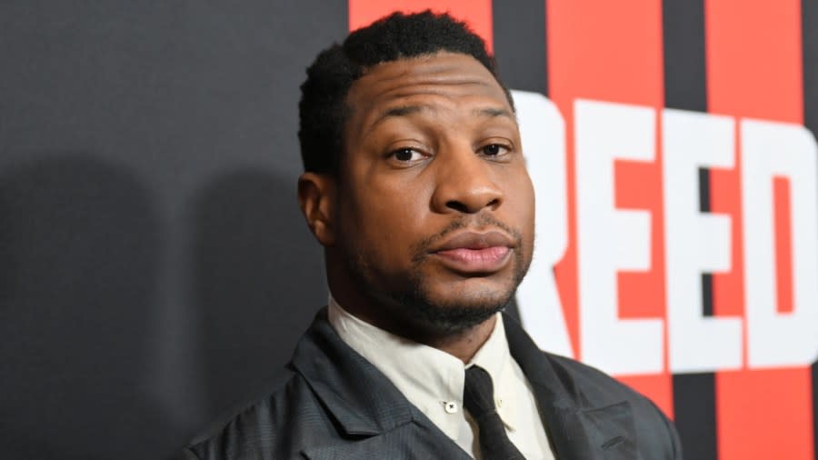 Actor Jonathan Majors is set to go on trial Nov. 29 on charges of misdemeanor assault, aggravated harassment, attempted assault and harassment. Above, he attends a February HBCU fan screening in Atlanta for “Creed III.” (Photo: Paras Griffin/Getty Images for MGM Studios)