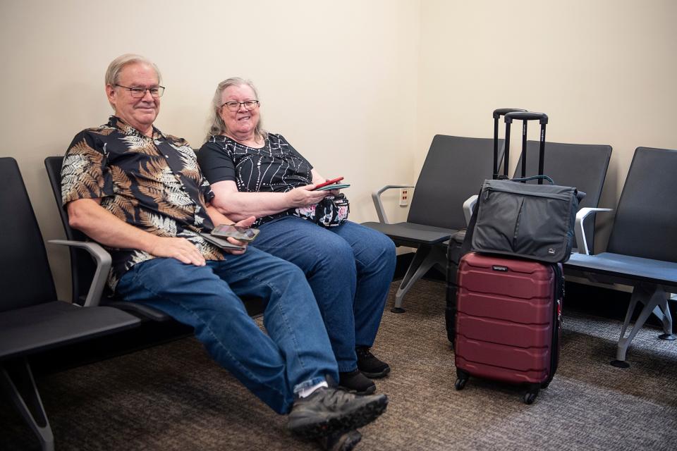 Don and Sharon Mills at the Asheville Regional Airport July 14, 2023.