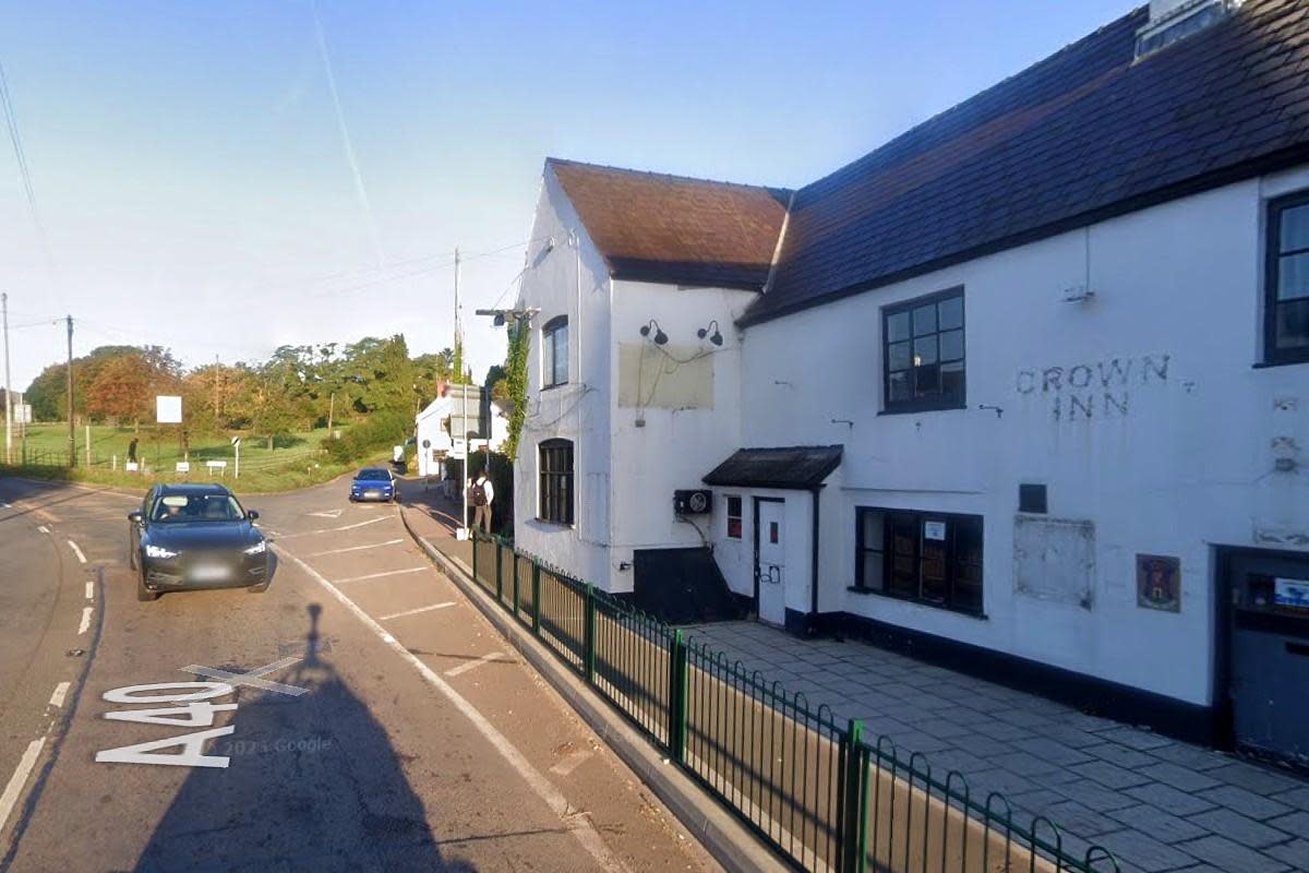 The currently closed Crown Inn, Lea and the paddock beyond which will now become a car park <i>(Image: Google Street View)</i>